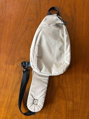 Puma Beige Crossbody Sling Bag with Black Strap